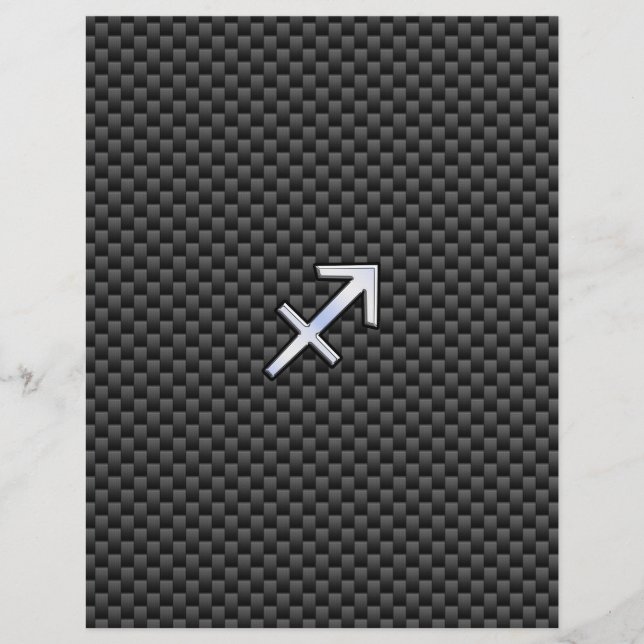 Símbolo Zodíaco Sagitário Símbolo Carbono Fibra de (Frente)