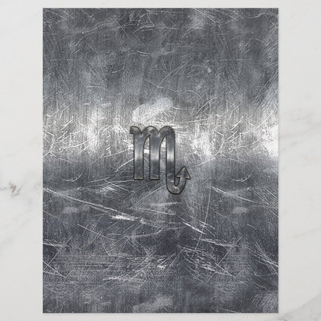 Símbolo Zodíaco Silver Scorpio Estilo Metálico Afa (Frente)