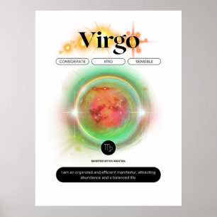 Símbolo Zodíaco Virgo Cotação Poster do Elemento d