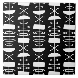 Símbolos Abstrato da Era Atômica Branco Negro