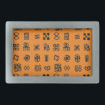 Símbolos africanos Adinkra<br><div class="desc">Símbolos Africanos Adinkra. Por Robert Sutherland Rattray,  1927. Padrão preto e laranja. Fechos de cinto personalizados. Ideia do presente.</div>