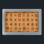 Símbolos africanos Adinkra<br><div class="desc">Símbolos Africanos Adinkra. Por Robert Sutherland Rattray, 1927. Padrão preto e laranja. Fechos de cinto personalizados. Ideia do presente.</div>