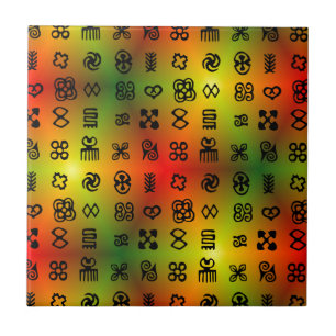 Símbolos de Adinkra com cores africanas