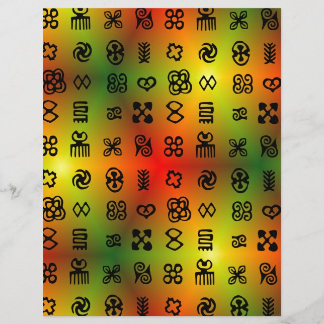 Símbolos de Adinkra com cores africanas (Frente)