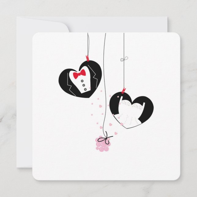 Símbolos de casamento pendurados. Noivo e noiva (Frente)