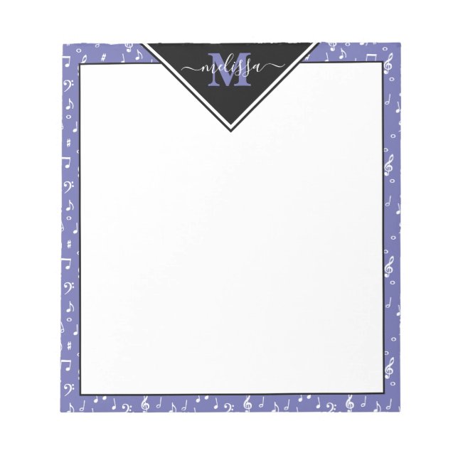 Símbolos de música Bloco de notas personalizado (Frente)