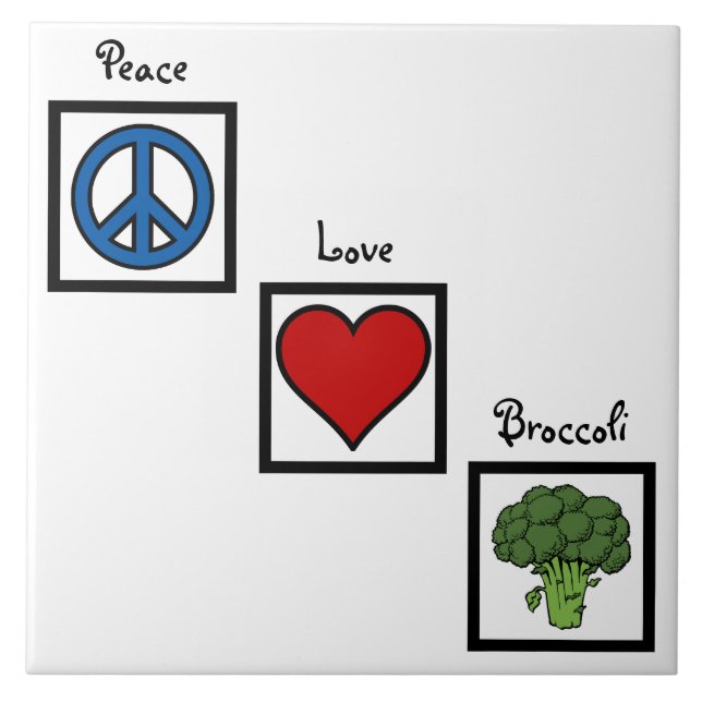 Símbolos de Paz Amor e Brócolis (Frente)