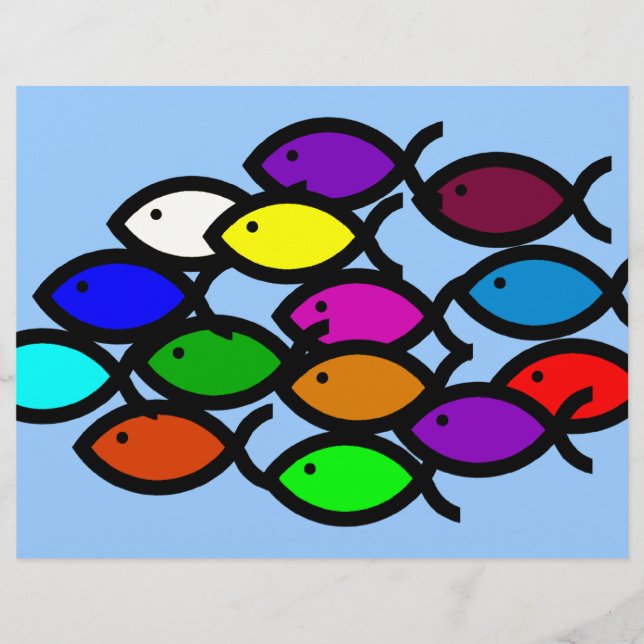 Símbolos de Peixes Cristãos - Escola Arco-Íris - (Frente)