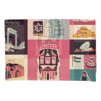 Símbolos Ilustrados Retro-Cultura Da Jordânia