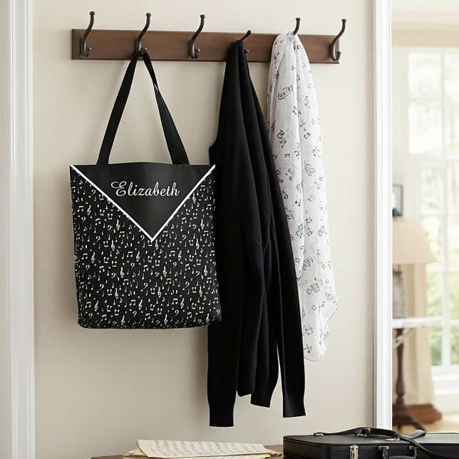 símbolos musicais tote bag (Criador carregado)