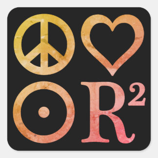 Símbolos PLUR Adesivos quadrados