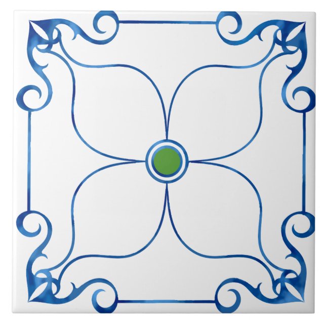 Simetria Floral Mediterrânica (Verde) (Frente)