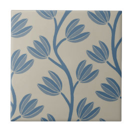 Simetria Floral Vertical Elegante 2 Azul