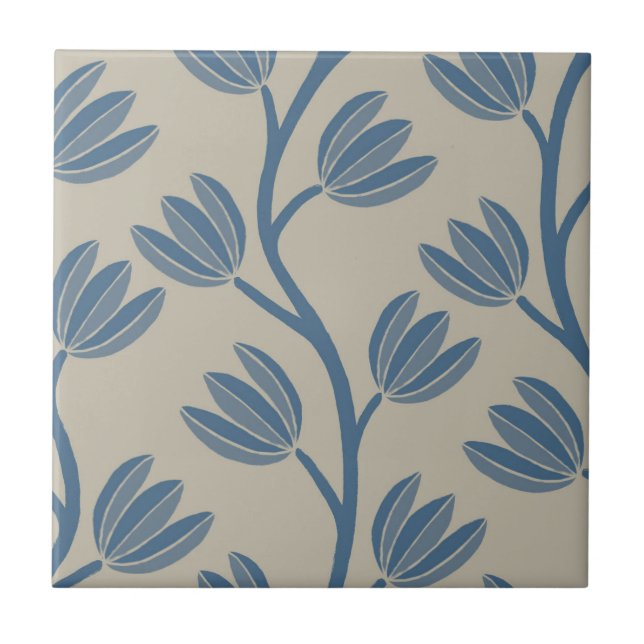 Simetria Floral Vertical Elegante 2 Azul (Frente)