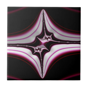 Simetria Fractal Espinhosa Preta Abstrata
