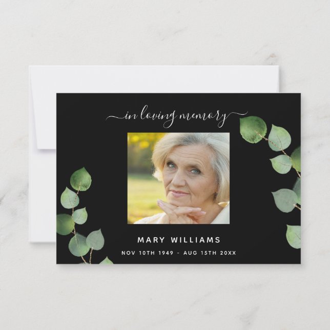 Simpatia cartões de agradecimentos preto de fotos  (Verso)