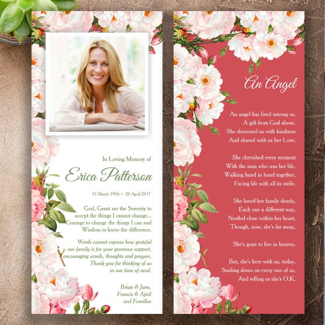 Simpatia Foto Perdas de Cartões de agradecimentos  (Heavenly Blossoms Sympathy Memorial Photo Funeral Thank You Card)