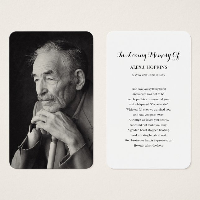 Simpatia Fotográfica Cartões de Oração Memorial Fu (Frente & Verso)