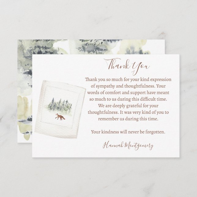 Simpatia Funeral da Floresta Natureza Cartões de a (Frente/Verso)