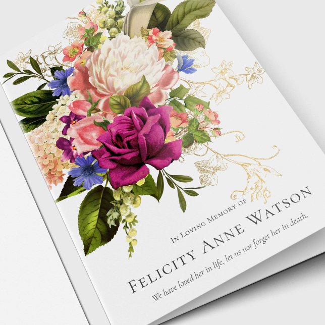 Simpatia Funeral Obrigado Cartões Buquê Floral (Sympathy Funeral Thank You Cards Floral Bouquet)