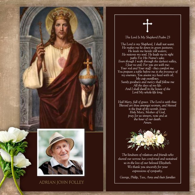 Simpatia Jesus Nosso Cartões de agradecimentos Fun (Catholic, Religious, Celebration of Life, In Loving Memory of, Forever in our hearts, funeral cards)