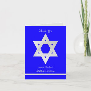 Simpatia judaica Obrigado Cartão de Nota - Azul