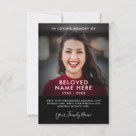 Simpatia Memória Funeral Obrigado Cartão com fotos