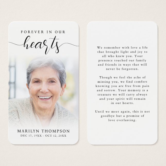 Simpatia Para Sempre Em Nossos Corações Cartão de  (Frente & Verso)