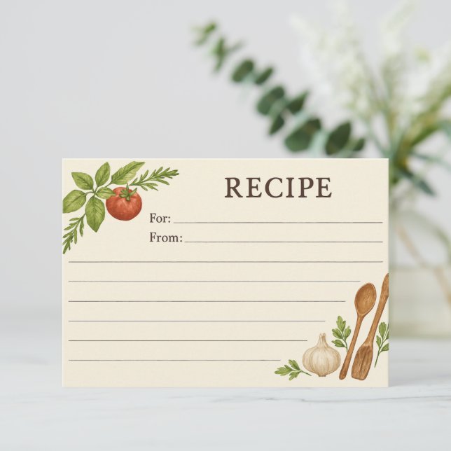 Simple Accents of Tuscany Recipe Card (Em pé/Frente)