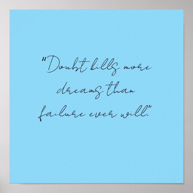 simple black white hand written quote art poster (Frente)