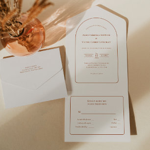 Simple Boho Arch Ivory Wedding RSVP