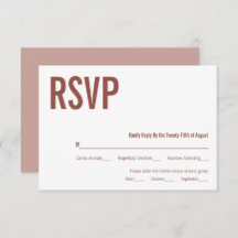 Simple Boho Dusty Rosa Typografia Casamento RSVP