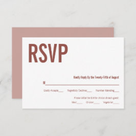Simple Boho Dusty Rosa Typografia Casamento RSVP