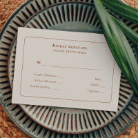 Simple Boho Ivory Menu Choice RSVP