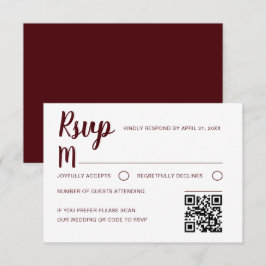 Simple Burgundy RSVP Wedding