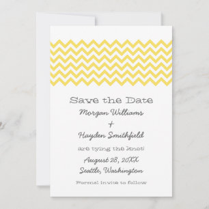 Simple Chevron Amarelo Salvar a Data Convite