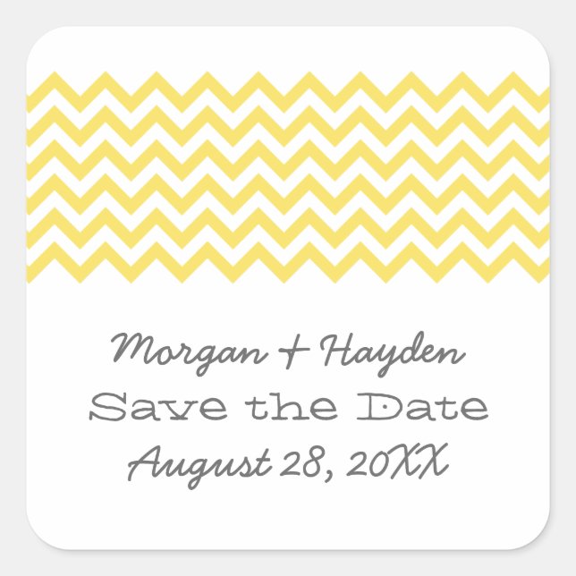 Simple Chevron Amarelo Salve os Adesivos de Data (Frente)