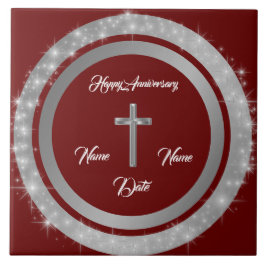 Simple Cross Customize Silver Anniversary