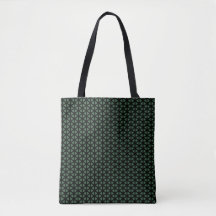 Simple dark green and black line patterned Tote