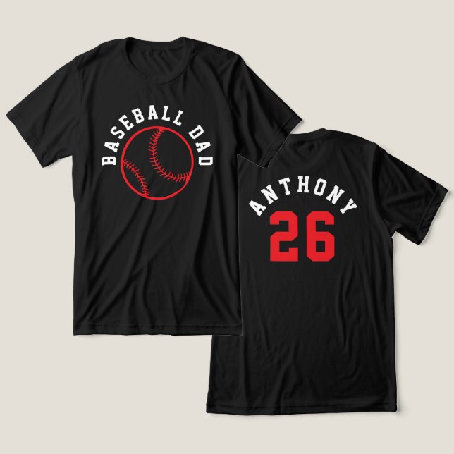 Simple Double-Sided Baseball Parent Kid Name (Design Frente e Verso)