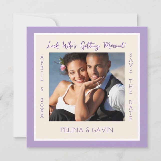 Simple Elegance! Save the Date Flat Card (Frente)