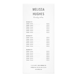 Simple Elegant Black and White Salon Service Menu