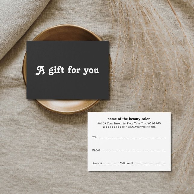 Simple Elegant Black White Gift Certificate (Criador carregado)