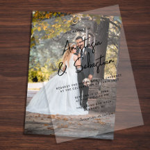 Simple Elegant Black & White Script Photo Wedding
