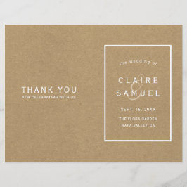 Simple Faux Rustic Kraft Wedding Program