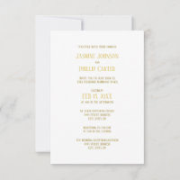 Simple Gold - Convite de Casamento/Recepção 3x5