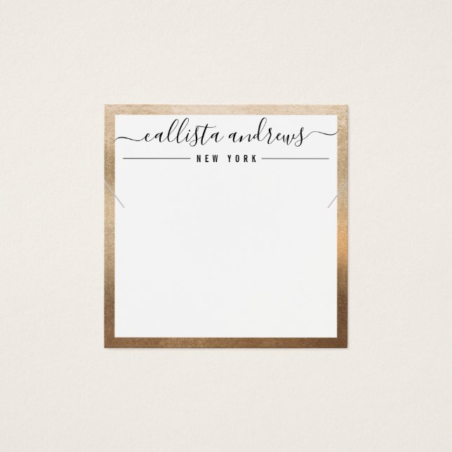 Simple Gold White Border Necklace Display Card (Frente)