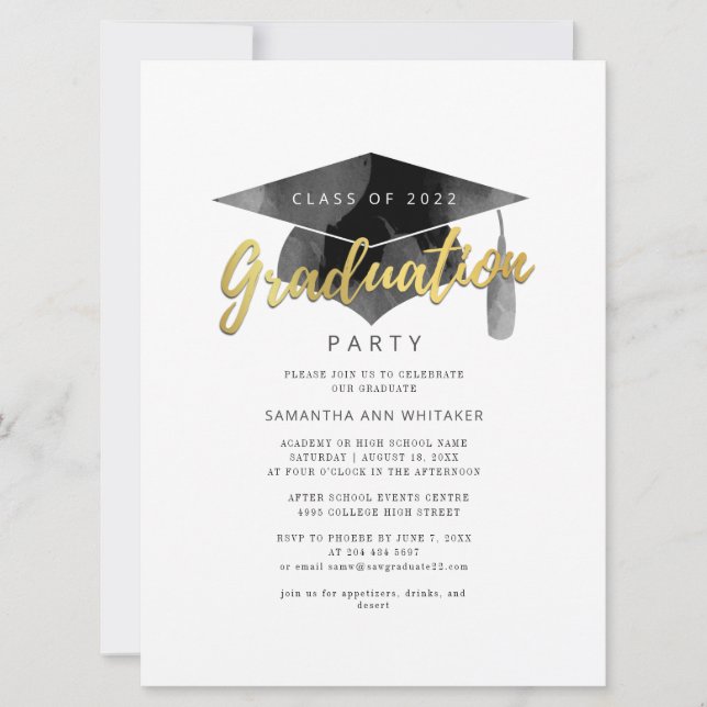 Simple Graduation 2025 Minimalist Party (Formando  (Frente)