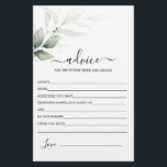 Simple Greenery Advice para o Cartão Bride<br><div class="desc">Simples conselho da Greenery para o cartão da noiva</div>