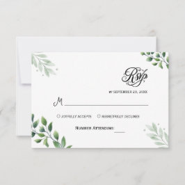 Simple Greenery Eucalyptus RSVP Convite